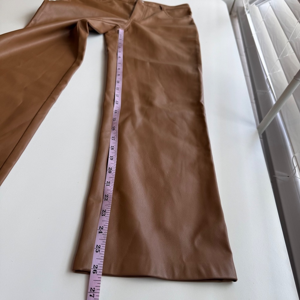 *Cami NYC Womens Hanie Caramel Brown Cropped Bootcut Vegan Leather Pants - Picture 11 of 14